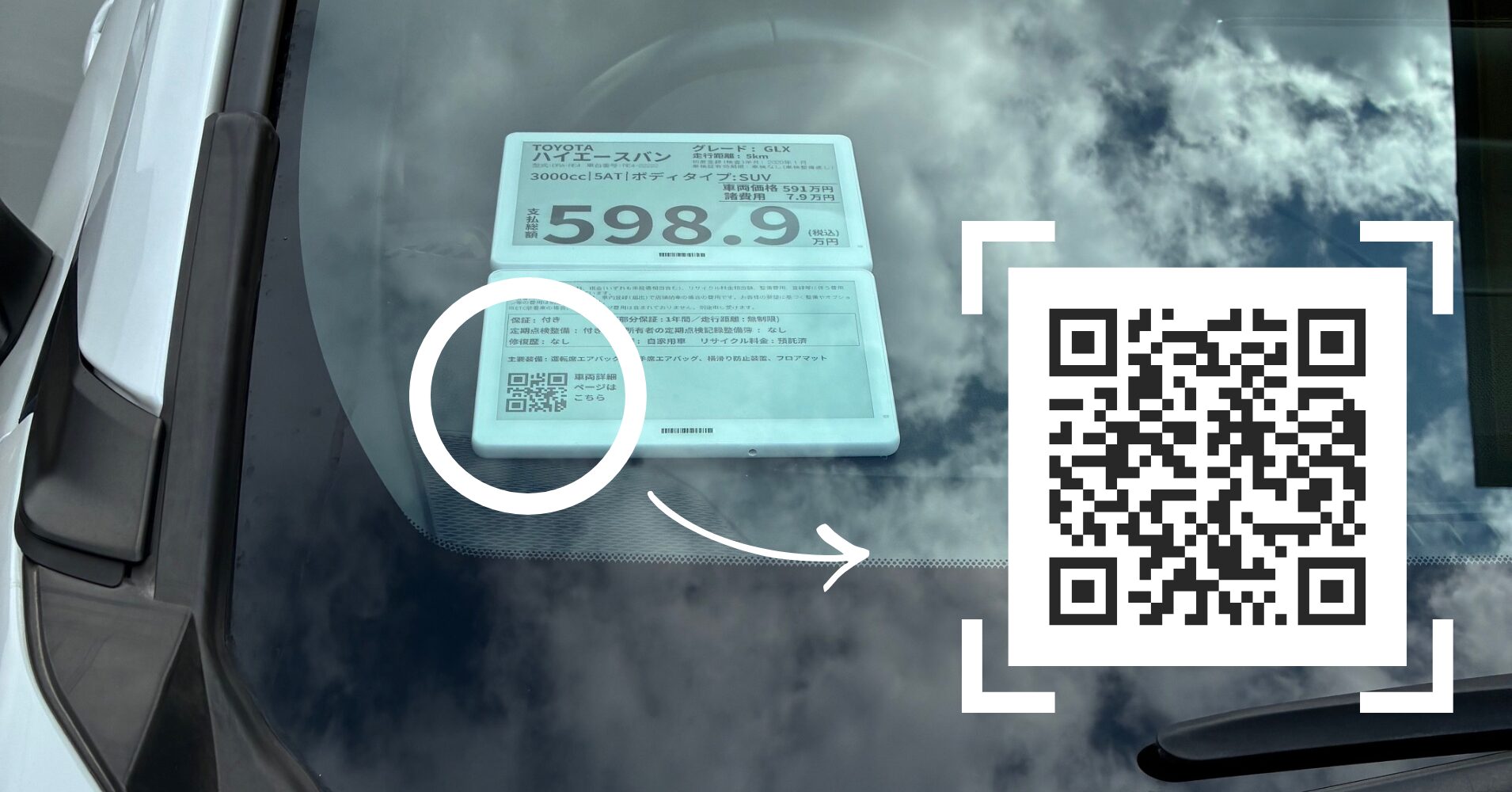 中古車販売の接客革命！屋外用電子棚札×QRコード連携が新常識になる！